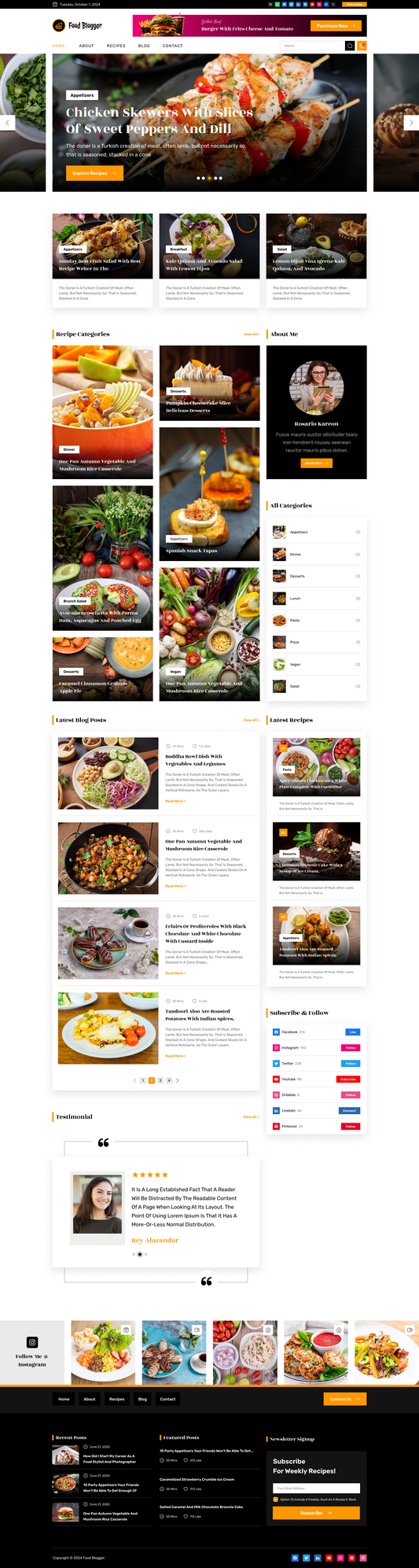 Food Blogger WordPress Theme