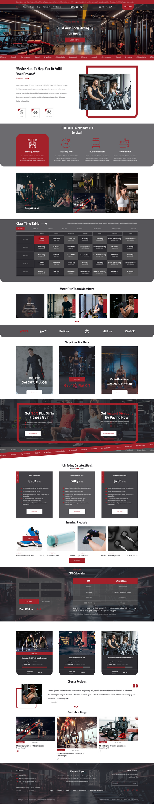 Gym Trainer WordPress Theme