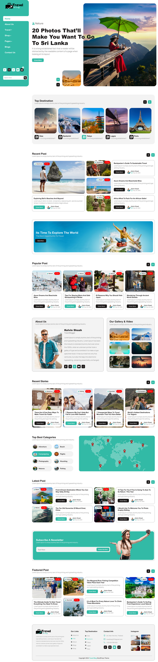 Traveller Blog WordPress Theme